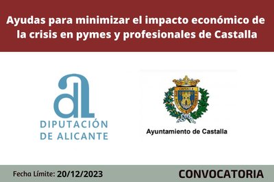 Ayudas para minimizar el impacto econmico que la crisis est suponiendo sobre pymes, micropymes y profesionales de Castalla