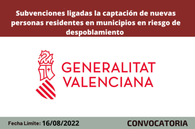 Subvenciones para las actividades ligadas la captación de nuevas personas residentes en municipios en riesgo de despoblamiento
