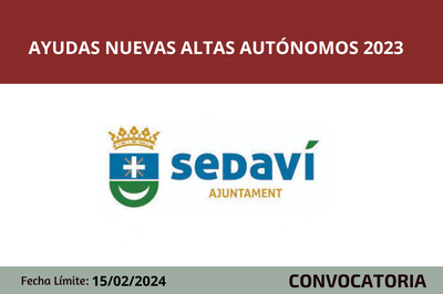 Ayudas nuevas altas de autnomos 2023 Sedav