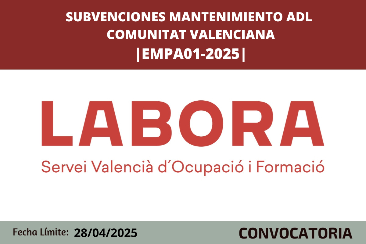 EMPA01-2025 Ayudas para financiar el mantenimiento de los ADLs CV
