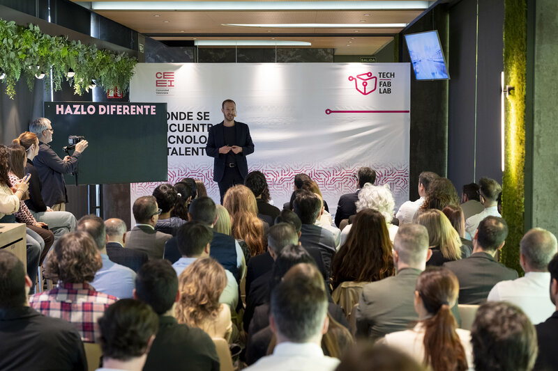Juan Merodio, durante su intervención en el evento de Tech FabLab