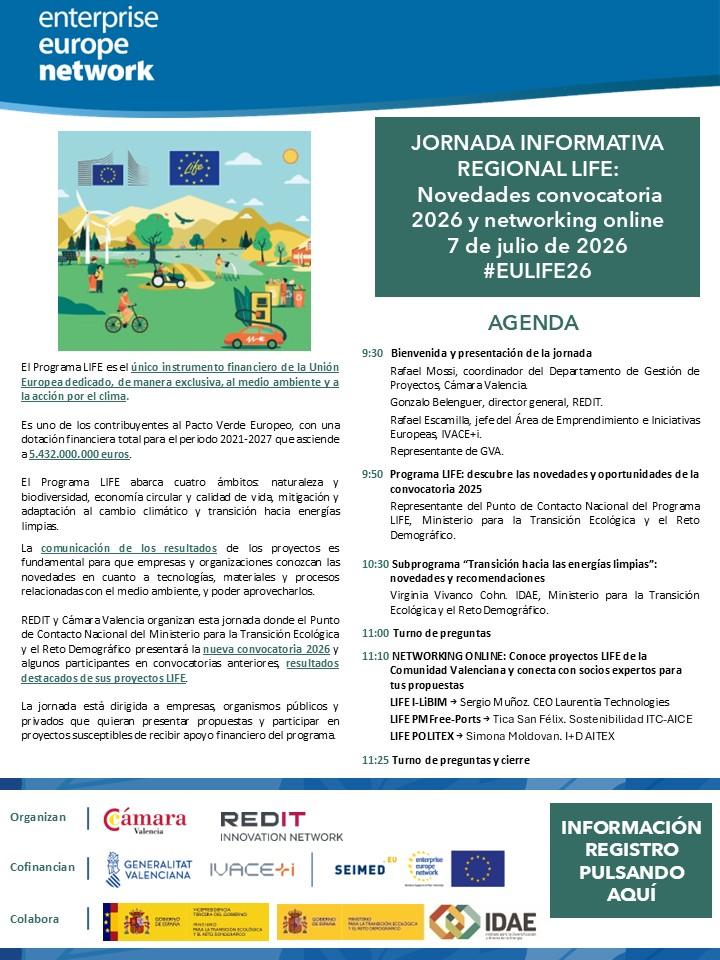 Jornada Informativa Regional Life: Novedades convocatoria 2026 y networking online