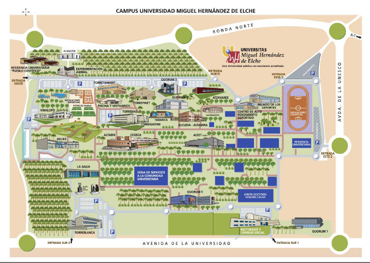 Plano Universidad Miguel Hernández
