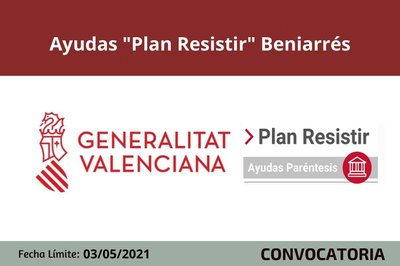 Convocatoria de ayudas Plan Resistir Beniarr�s