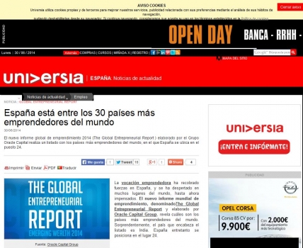 Espa�a est� entre los 30 pa�ses m�s emprendedores del mundo