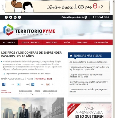 Emprender pasados los 40 a�os. Pros y contras 