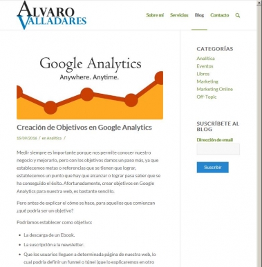 Creaci�n de Objetivos en Google Analytics